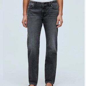 Madewell - Low-Rise 90's Straight Jean, faded black, size 27
